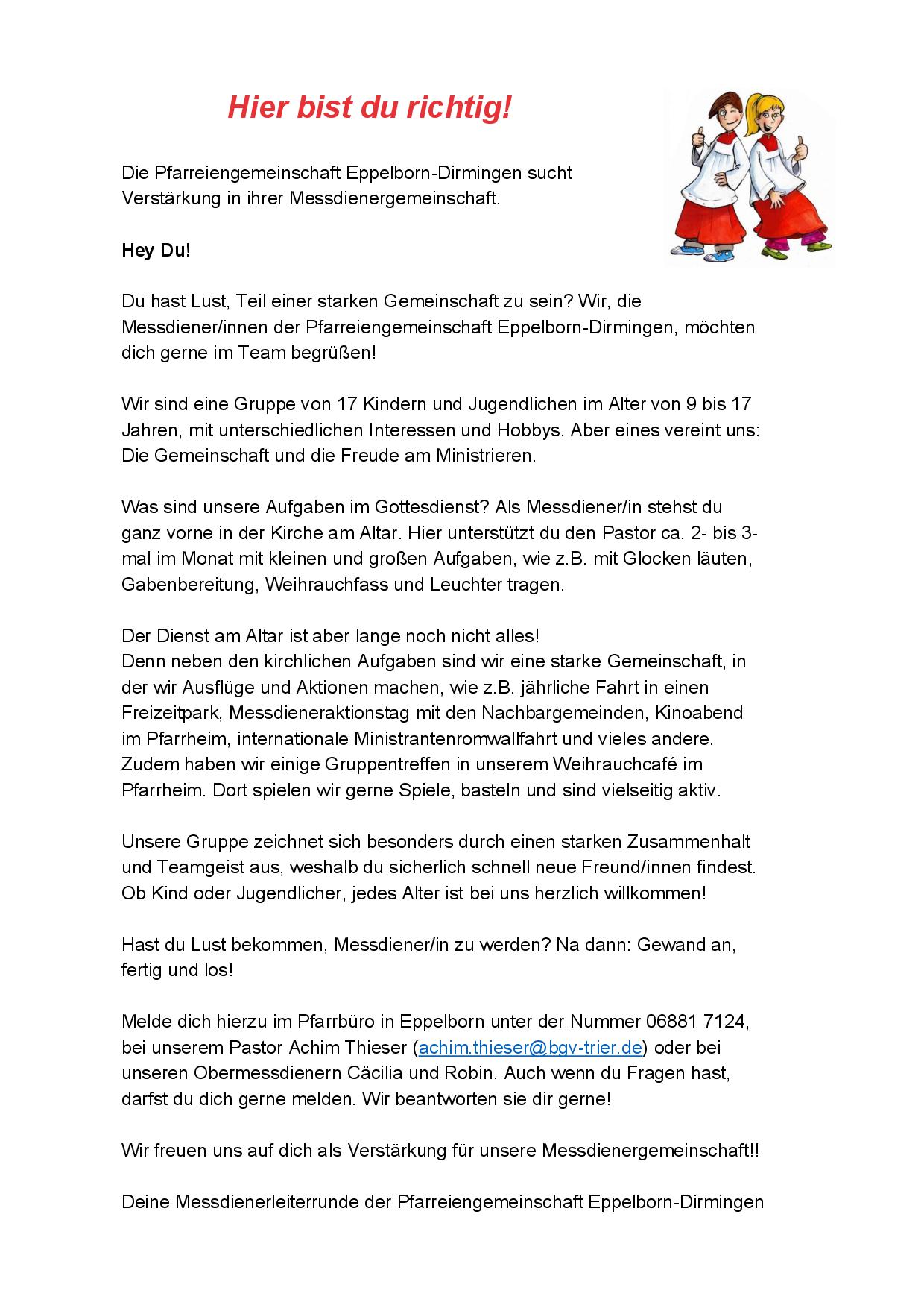 250212_Plakat_Messdienerwerbung-Hier bist du richtig