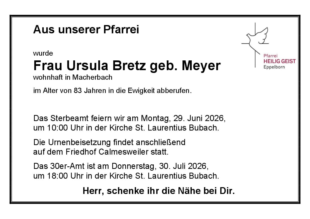 Bretz Ursula geb. Meyer