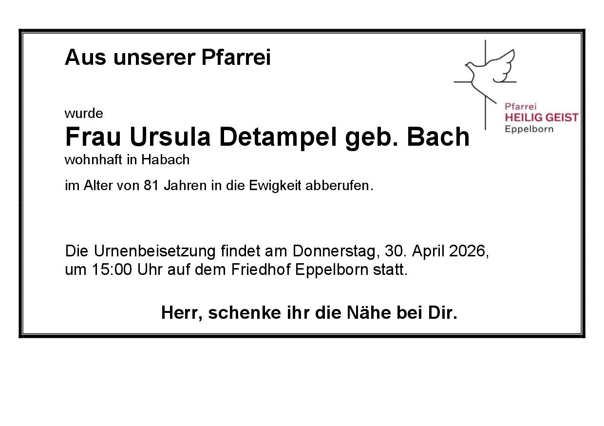 Detampel Ursula geb. Bach