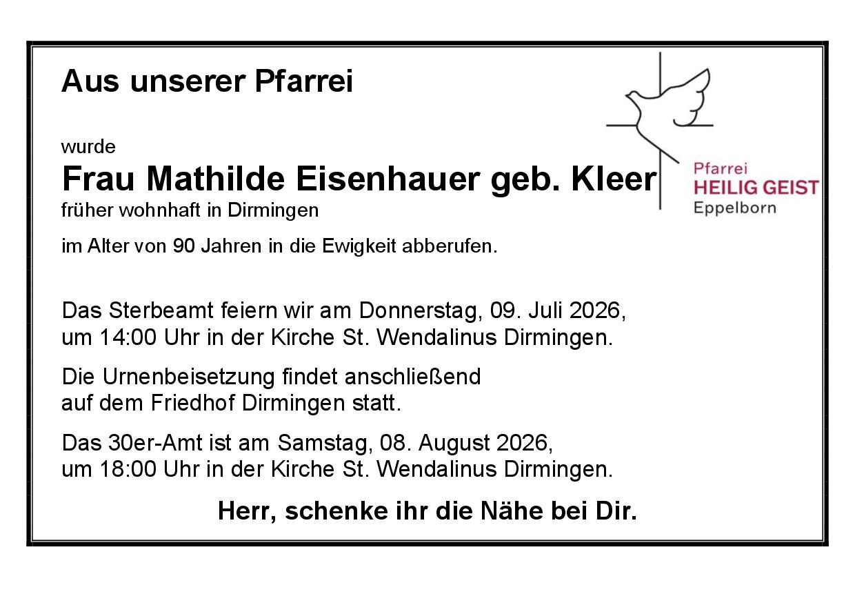 Eisenhauer, Mathilde geb. Kleer