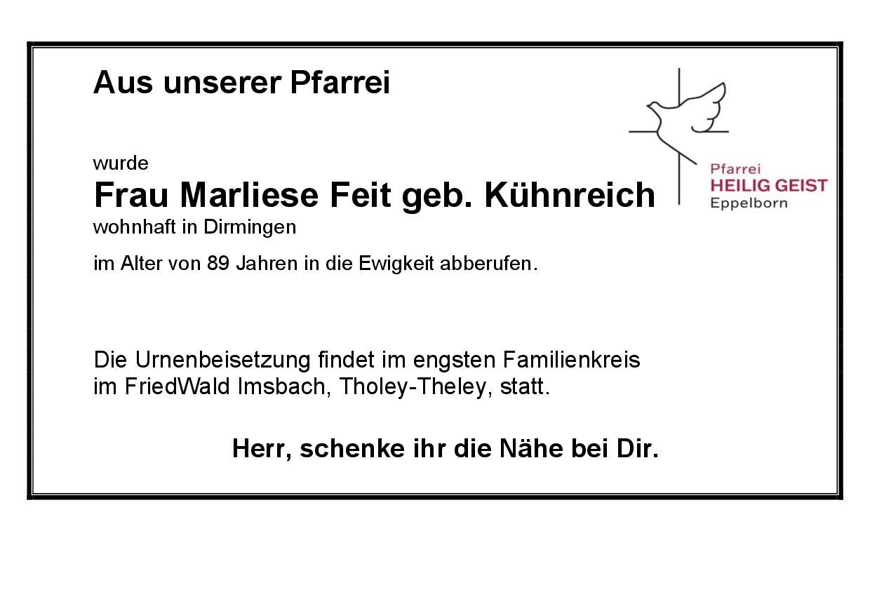 Feit, Marliese geb. Kühnreich