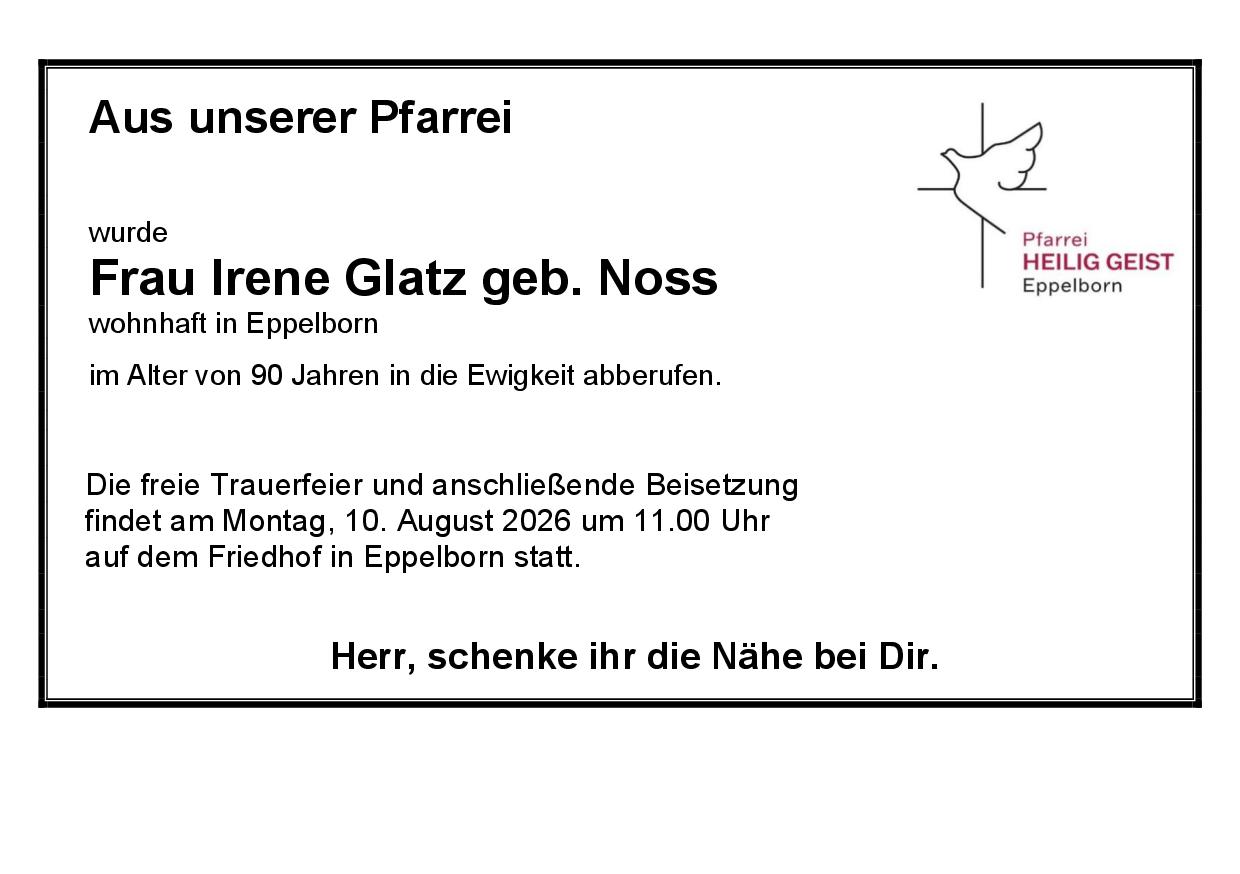 Glatz Irene, geb Noss