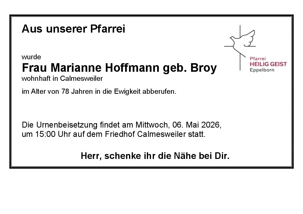 Hoffmann, Marianne geb. Broy