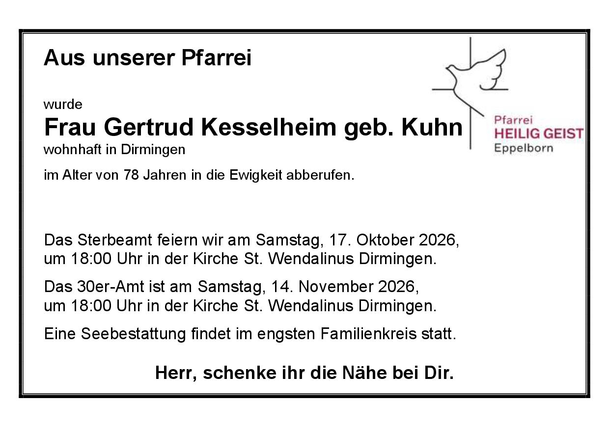 Kesselheim, Gertrud geb. Kuhn