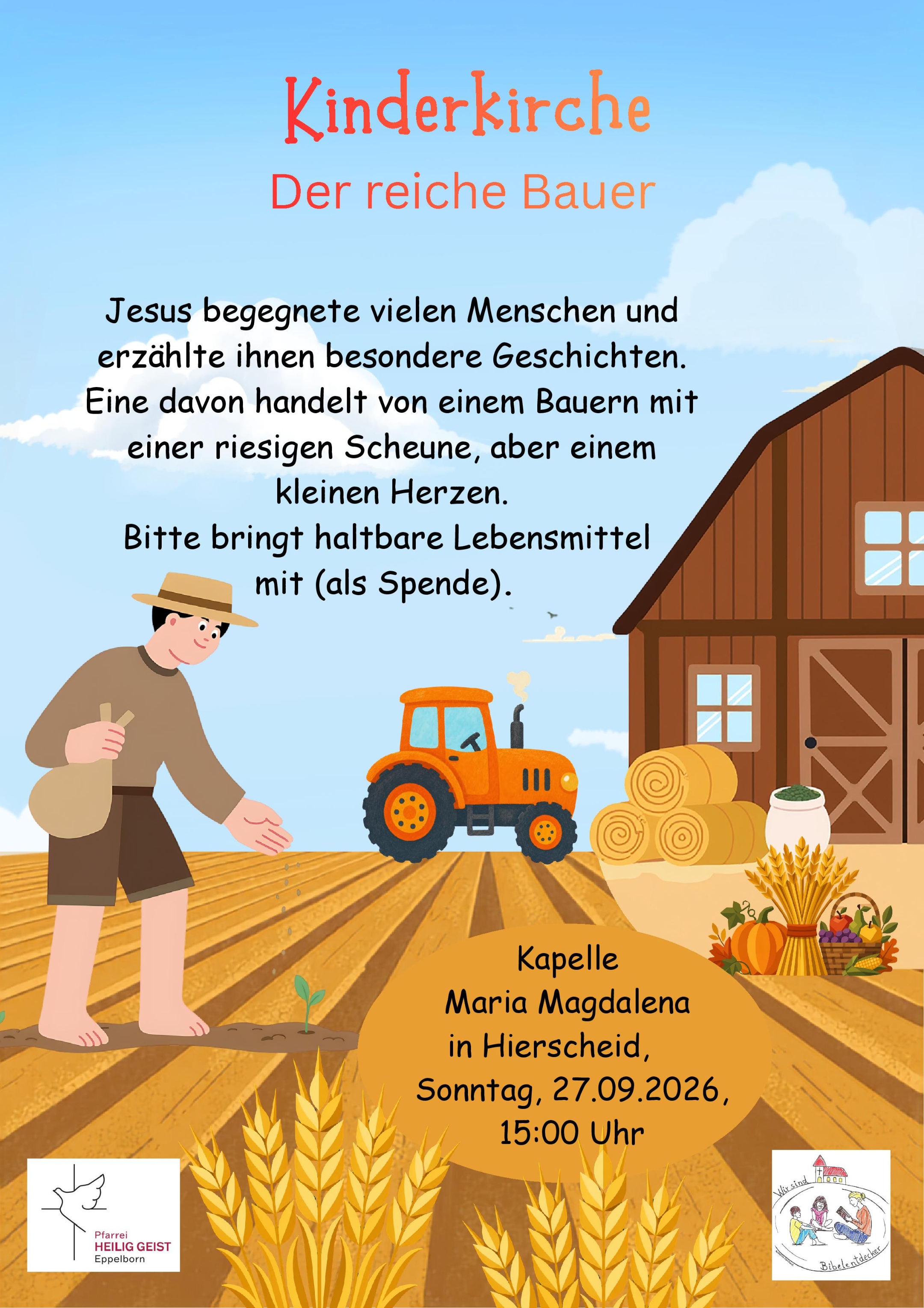Kinderkirche zum Erntedank (c) Sternhardt Kinderkirche zum Erntedank