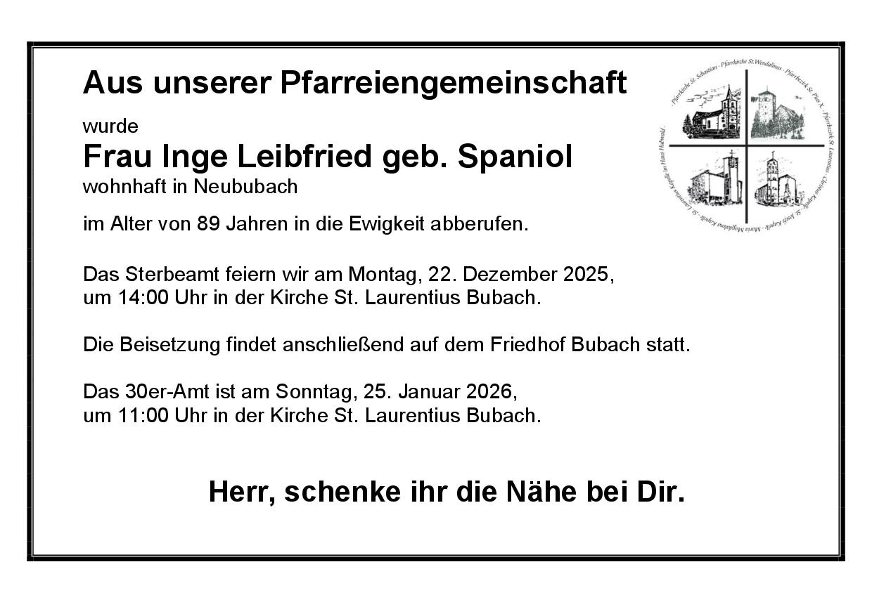 Leibfried Ingeburg geb. Spaniol