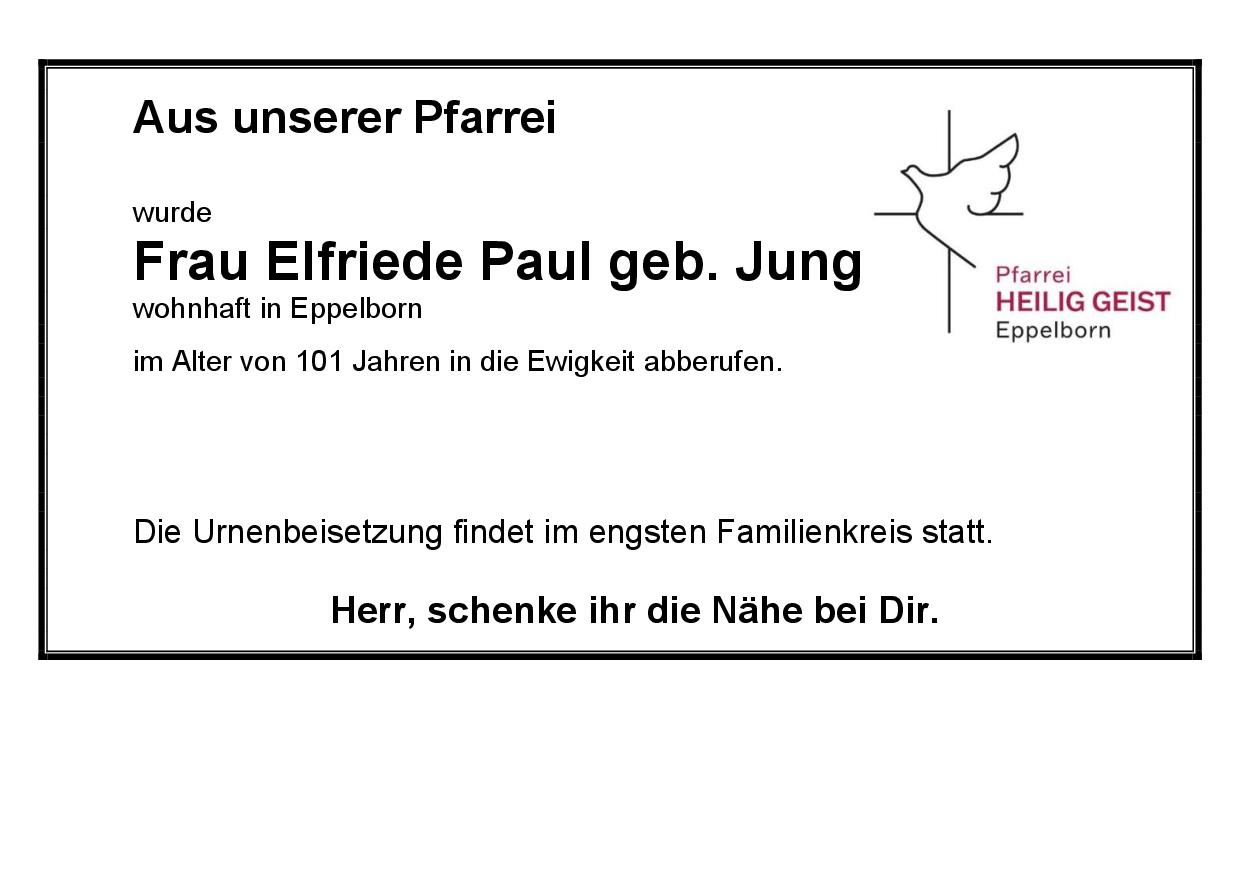 Paul, Elfriede geb. Jung