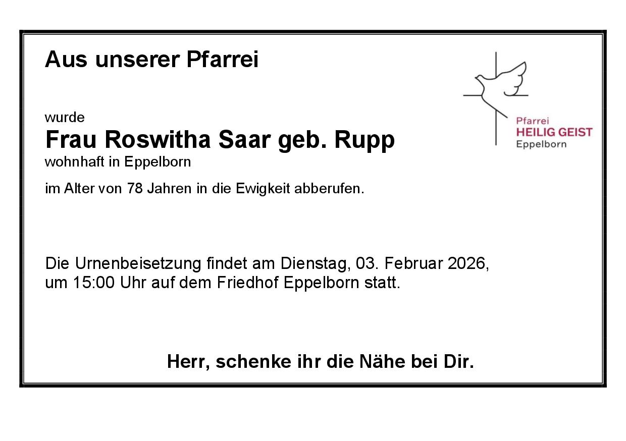 Saar, Roswitha geb. Rupp