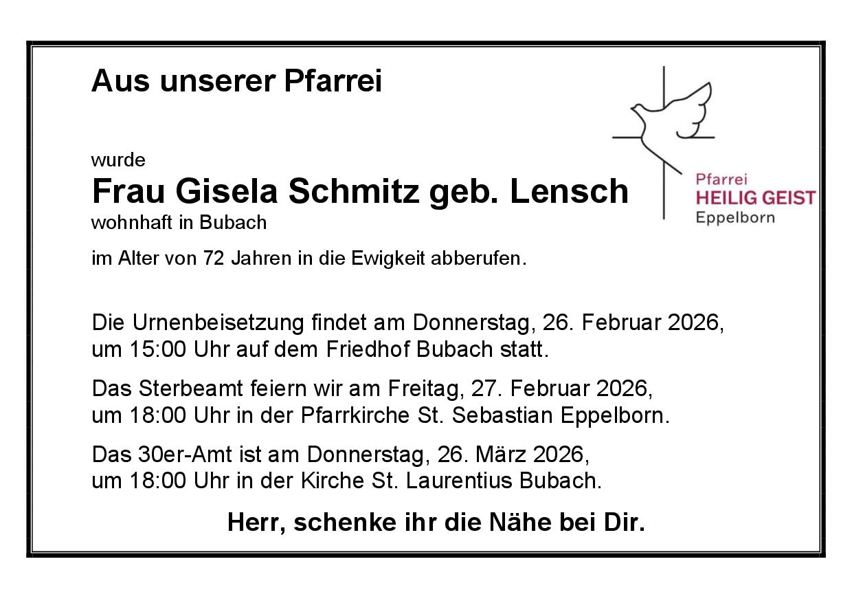 Schmitz, Gisela geb. Lensch
