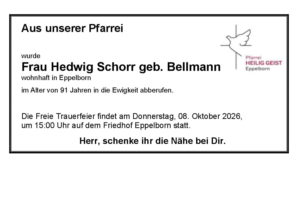 Schorr Hedwig geb. Bellmann