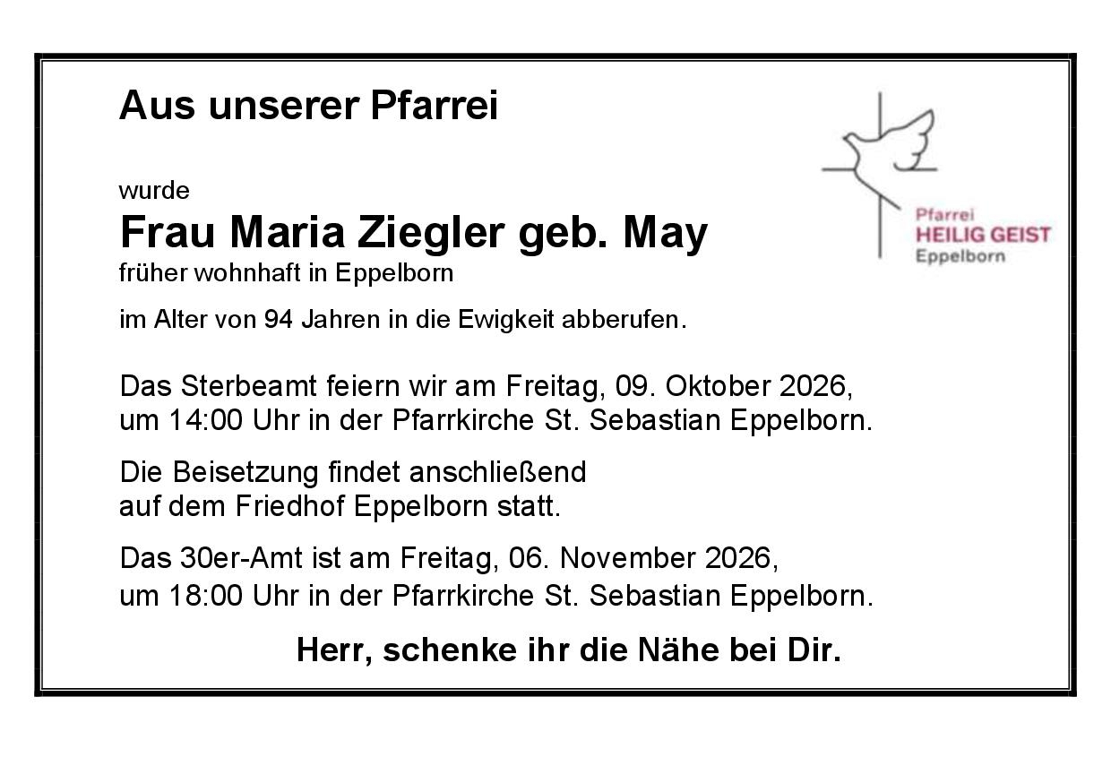 Ziegler, Maria geb May